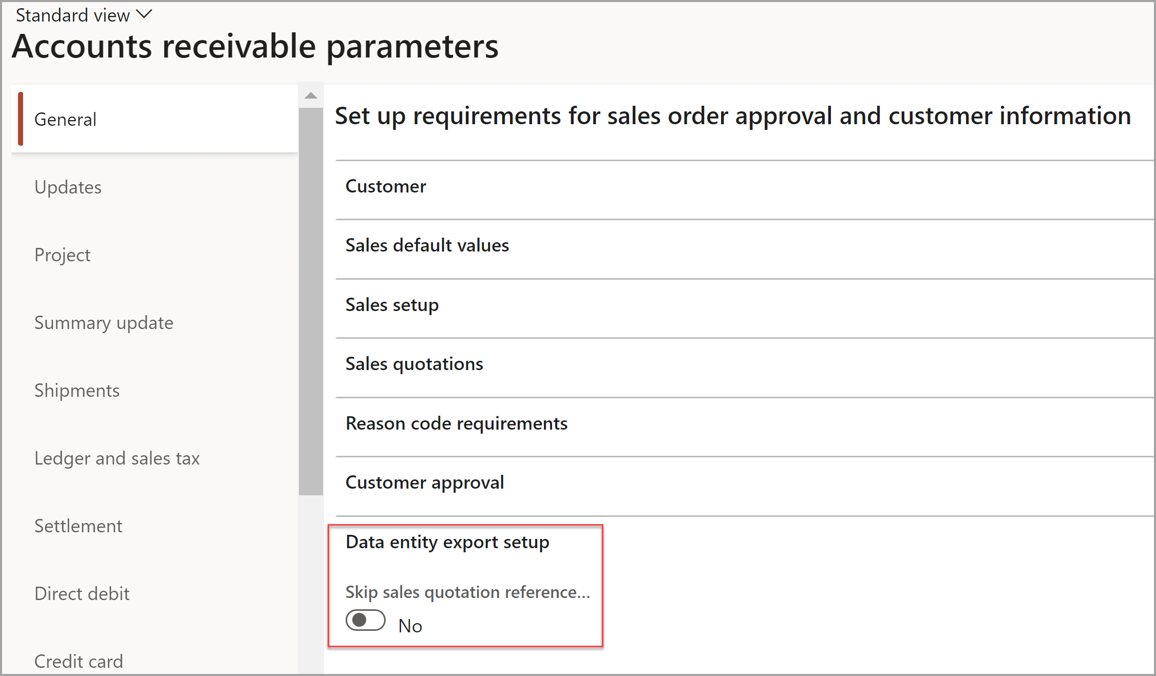 Screenshot of the Skip sales quotation referenced data during change tracking parameter.