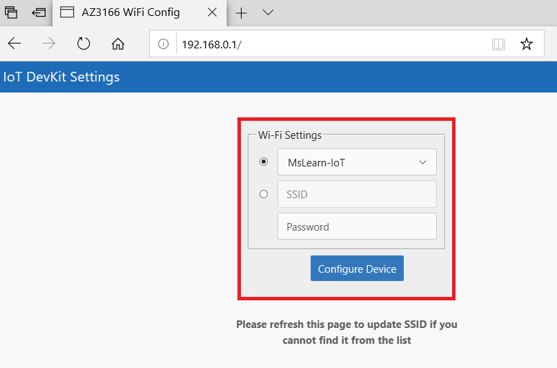 An illustration is showing how to configure the device settings.