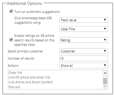 Screenshot of the Additional Options section.