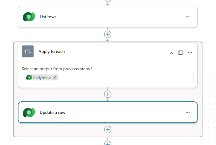 A screenshot of a for each loop in a workflow in Copilot Studio.