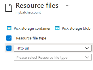 Screenshot of selecting the resource file in the Azure portal.