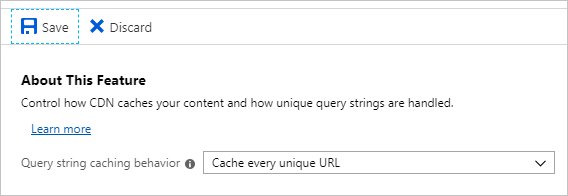 Select the Query String Caching Behavior.