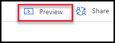 Screenshot of the Preview button highlighted for previewing your survey.