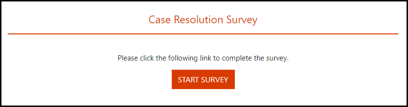Screenshot of an opened survey email with the Start Survey button in view.