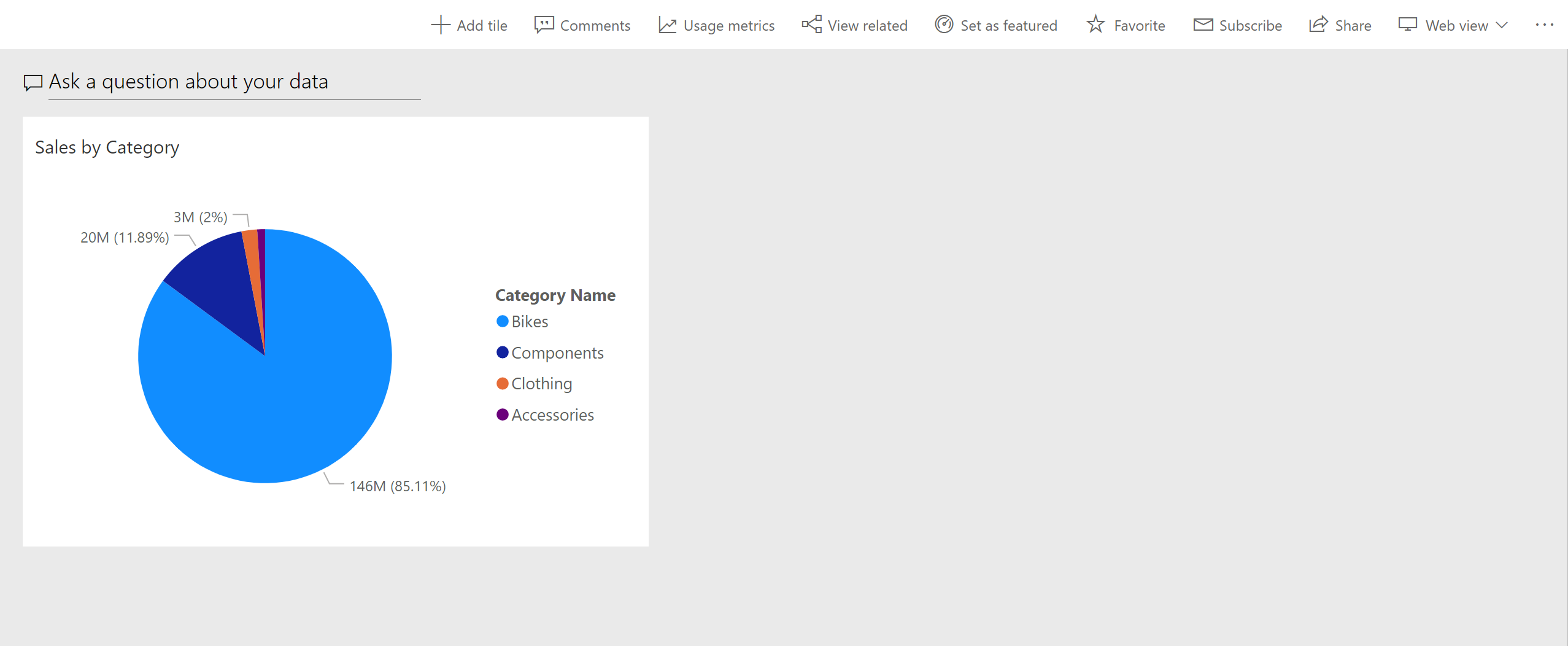 Pin a single tile to a dashboard