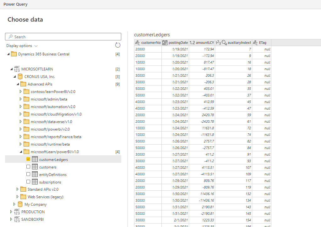 Screenshot of choose data again.