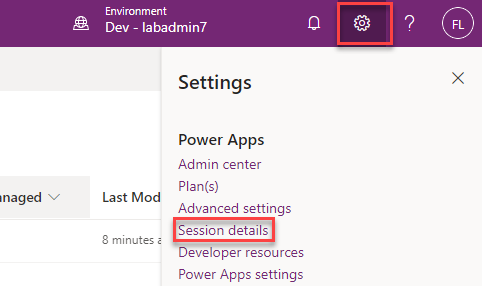 Screenshot showing selecting session details.