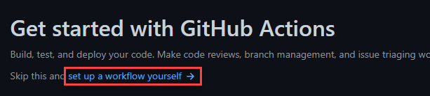 Screenshot showing set up your own workflow being selected.
