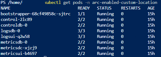 Screenshot of Azure Arc data controller deployment packages 2