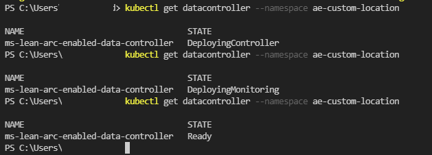 Screenshot of PowerShell results - indirect deployment