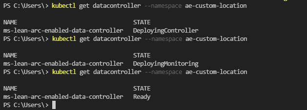 Screenshot of PowerShell results - indirect deployment
