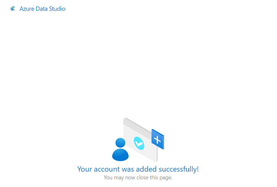 Screenshot of Azure Data Studio Azure linked accounts success