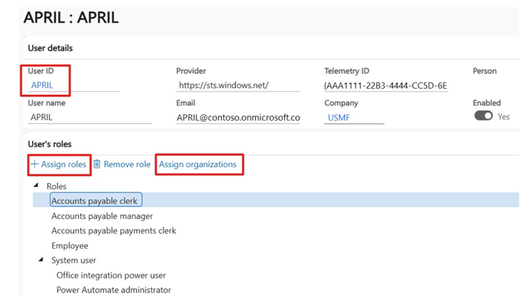 Screenshot of the User details page for a user.
