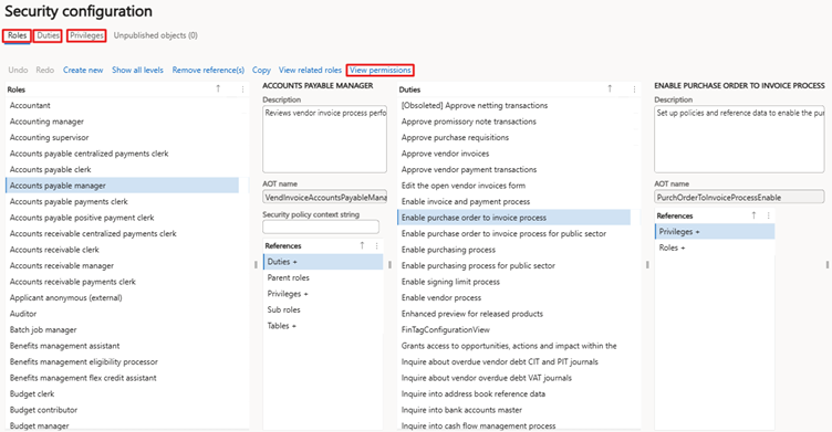 Screenshot of the Security configuration page.