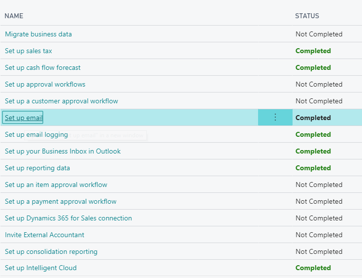 Screenshot showing the Set up Email assisted setup option.
