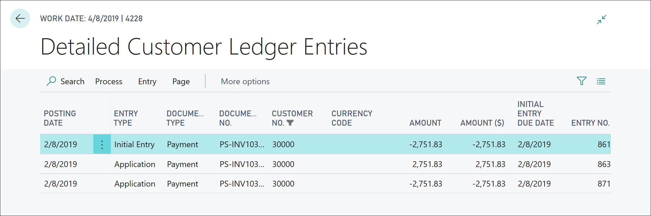 Detailed customer ledger entries after unapply