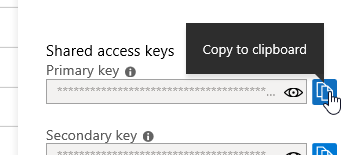 Screenshot of the Primary Key to copy to clipboard.