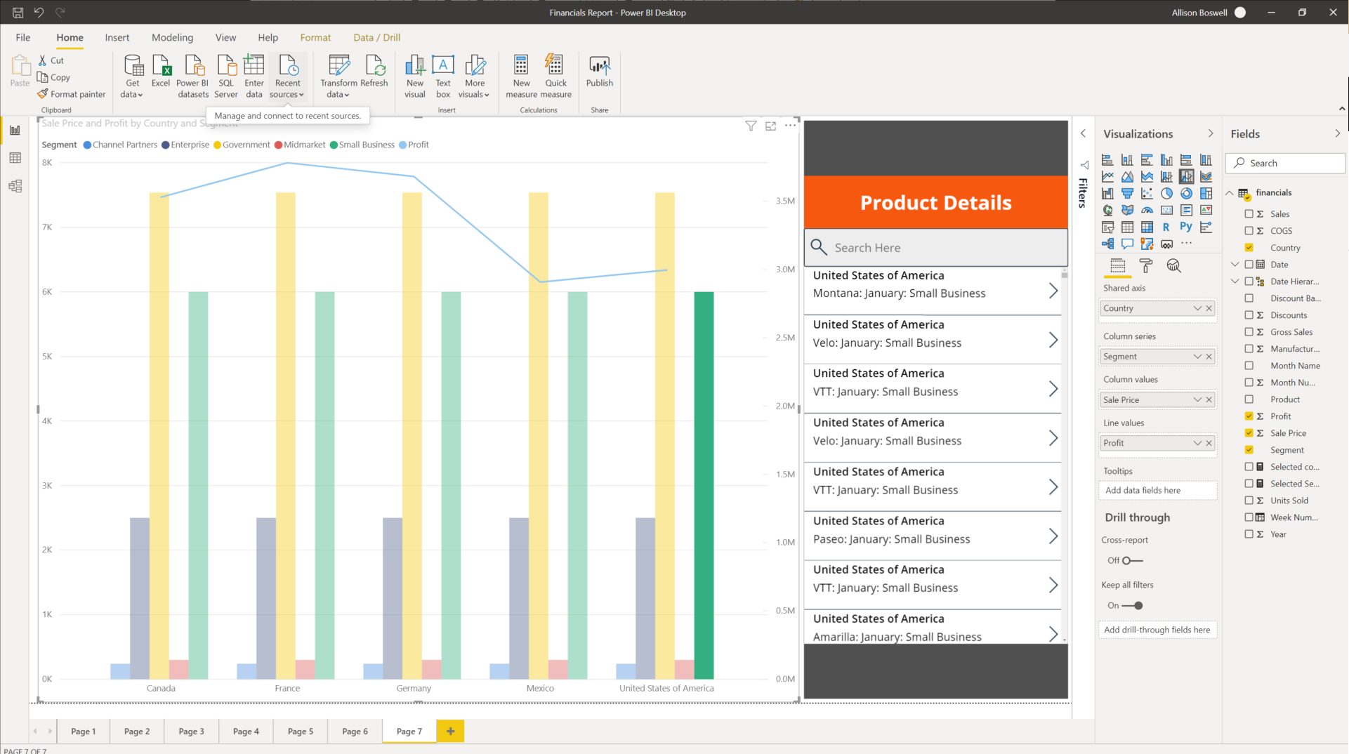 Screenshot of the embedded Power App filtered by the Power BI selection.