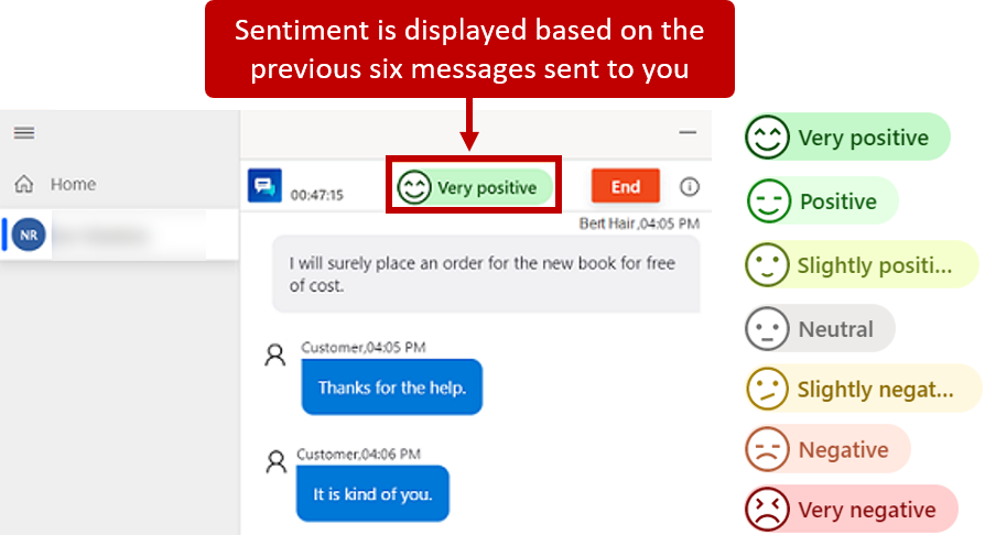 Screenshot of the Capture customer satisfaction and sentiment screen.