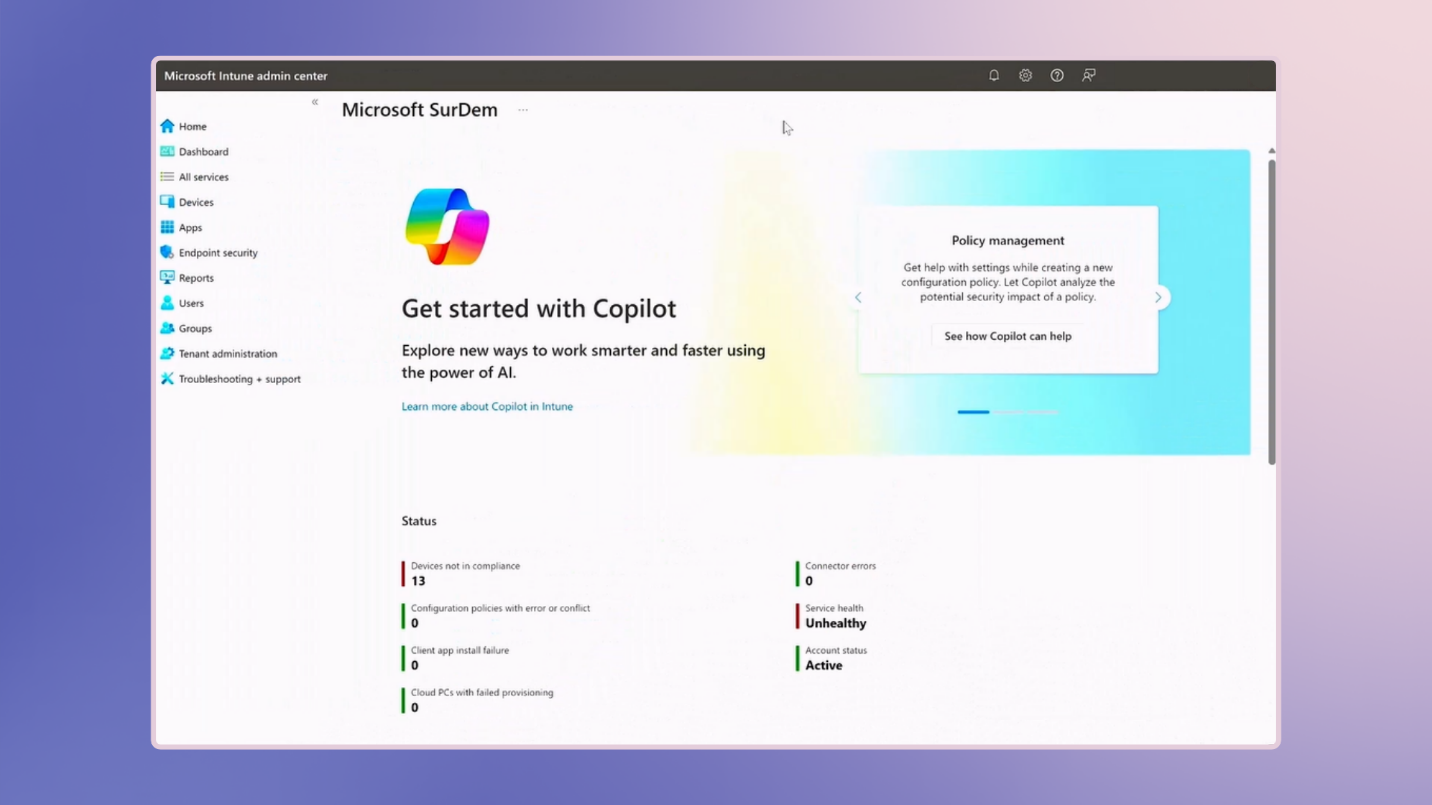 Screenshot of the Microsoft Intune Admin Center.