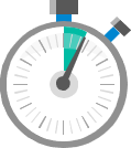 A stopwatch icon, representing time passing.