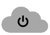 A cloud with a power button symbol icon, representing a cloud-based service being unavailable.