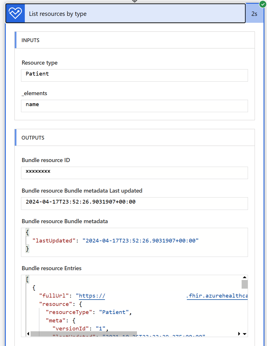 Screenshot of the List resources by type element expanded.