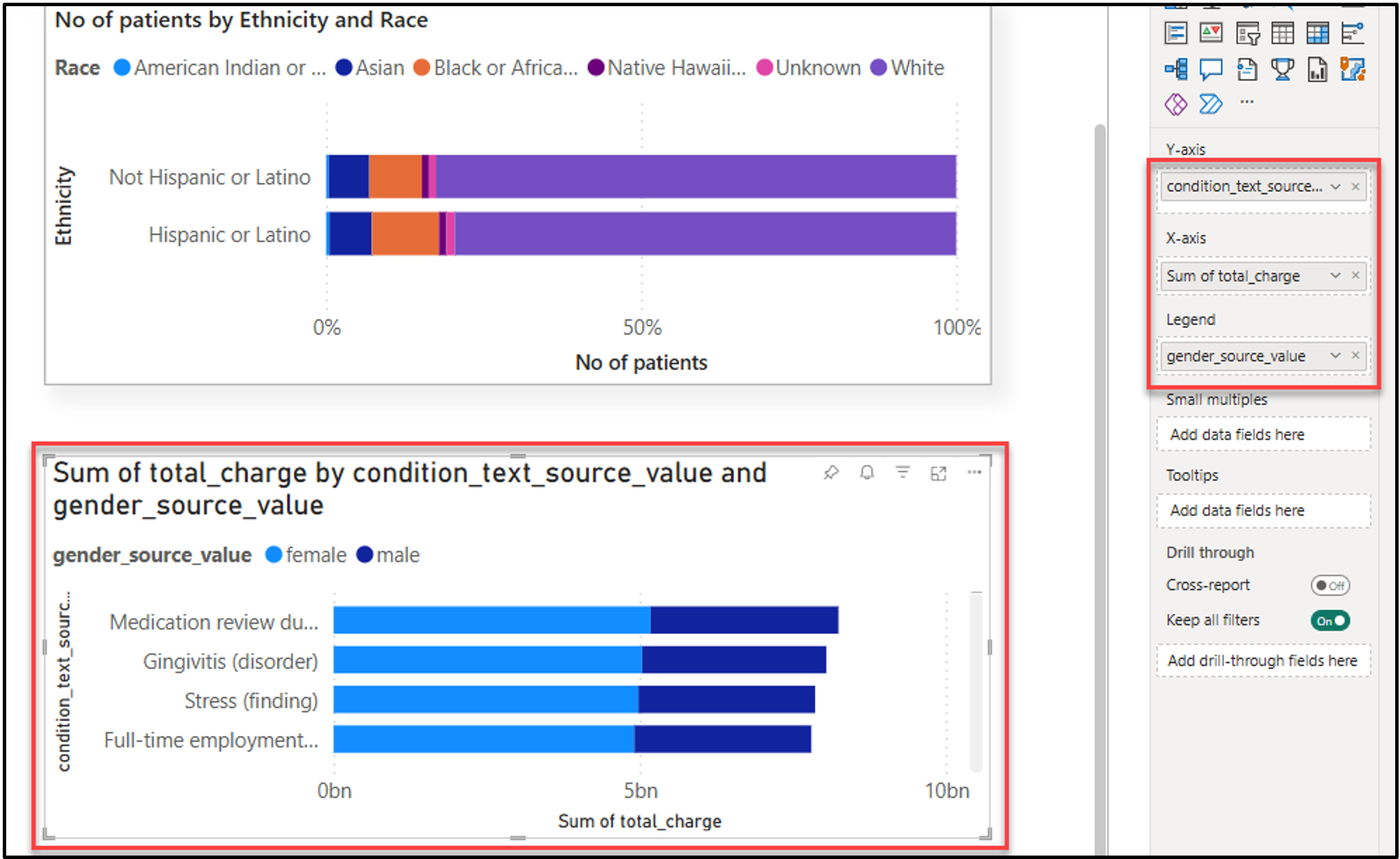 Screenshot of another Stacked bar chart.