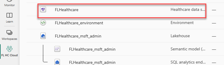 Screenshot of the healthcare data solutions FLHealthcare.