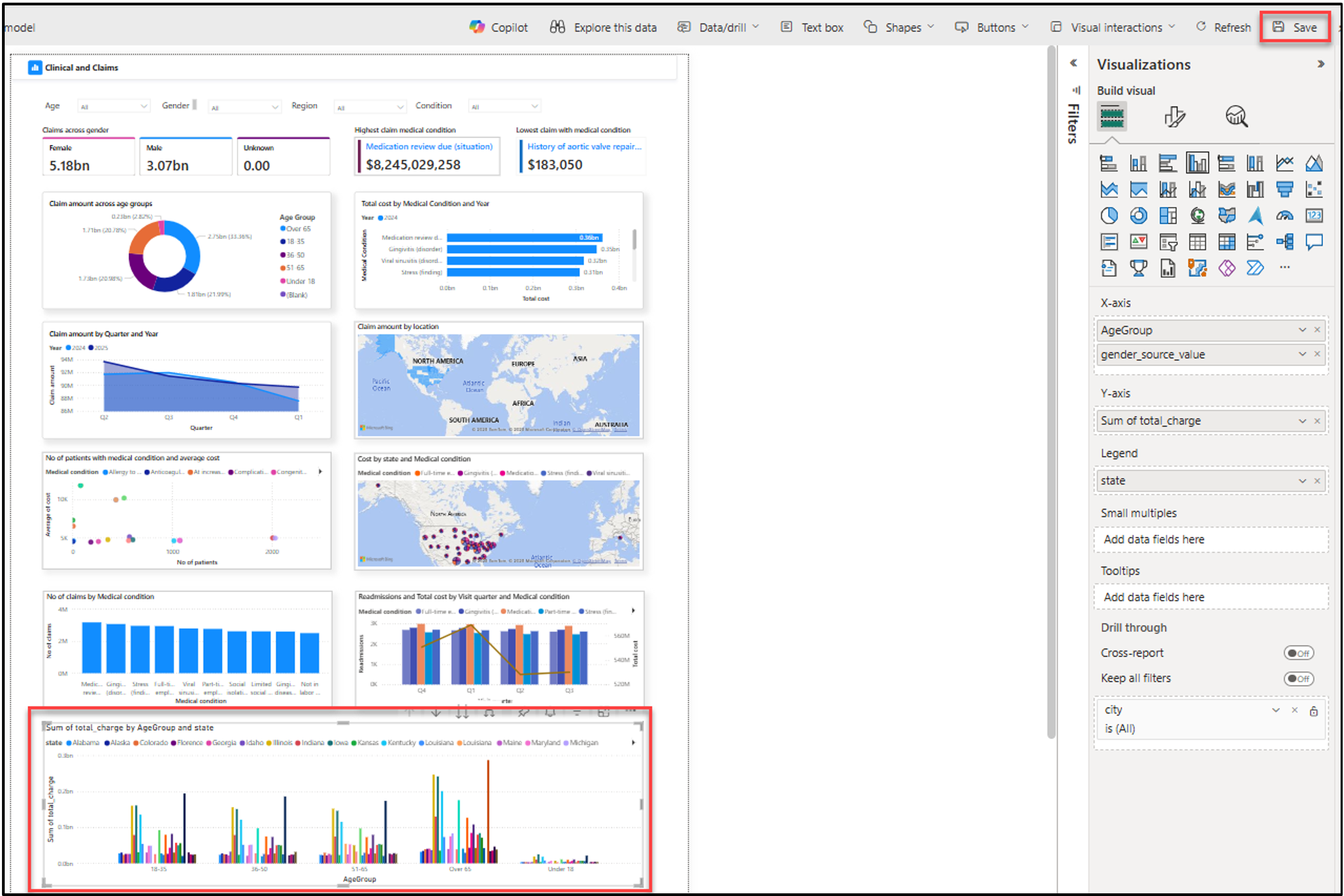 Screenshot of the new Clinical and Claims page.