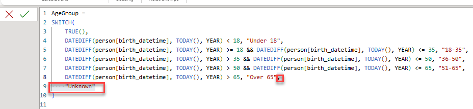 Screenshot of removing "Unknown".