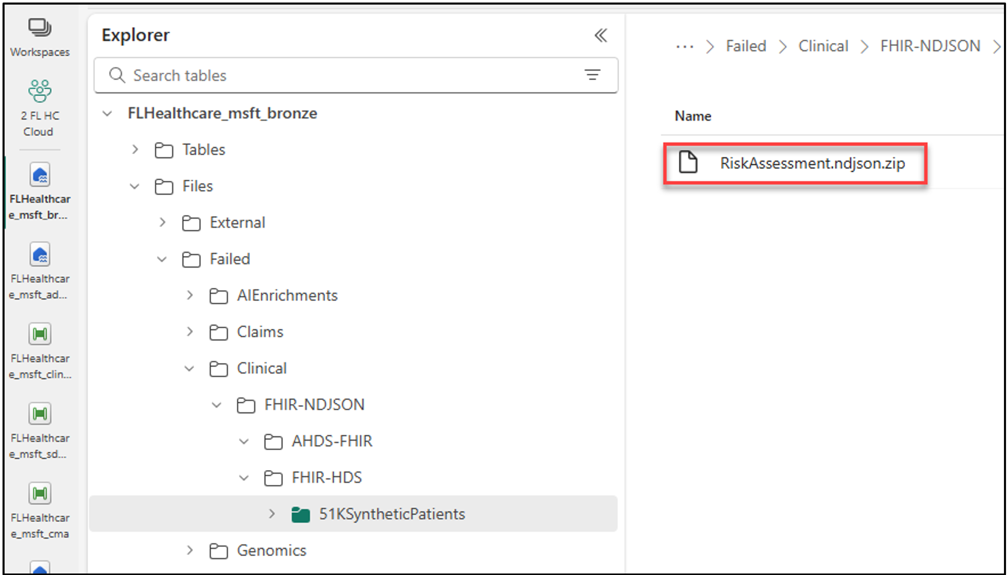 Screenshot of the risk assessment json file.