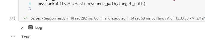 Screenshot of the script running result.