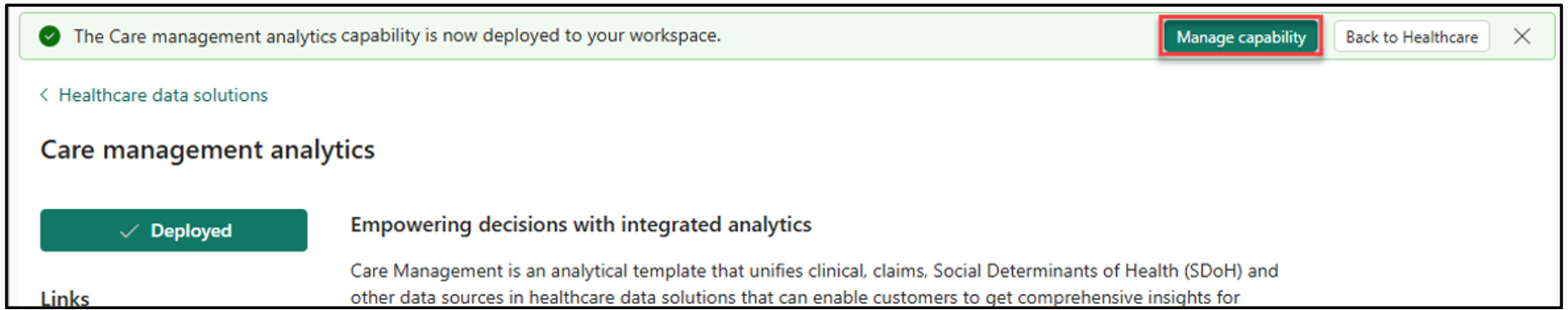 Screenshot of selecting Manage capability.