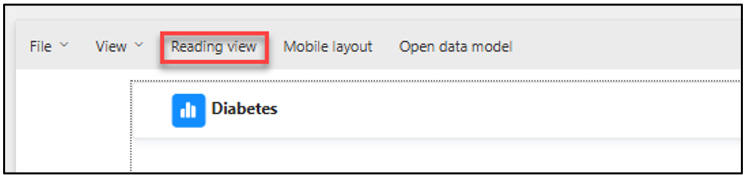 Screenshot of selecting the Reading view button.