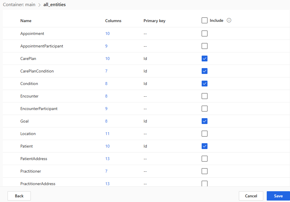 Screenshot of all entities.