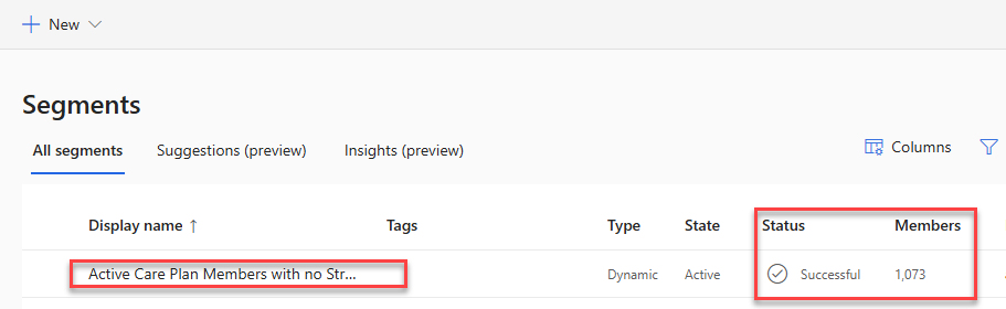 Screenshot of the run status.