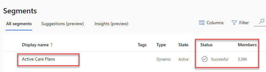 Screenshot of the status showing successful.