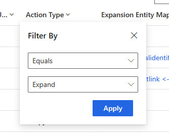 Screenshot of the filter fields.