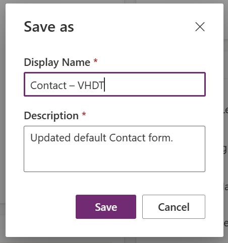 Screenshot of the save details.