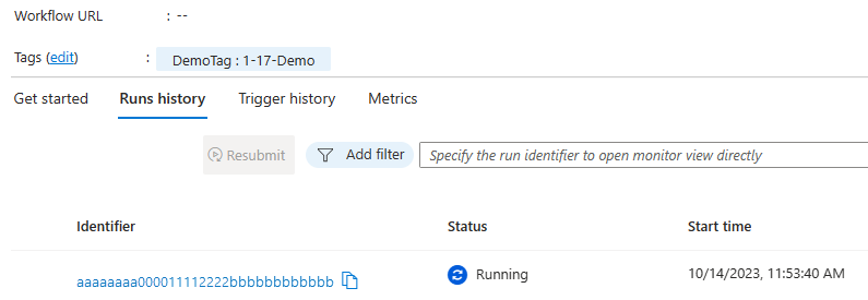 Screenshot of the status changed to Running.