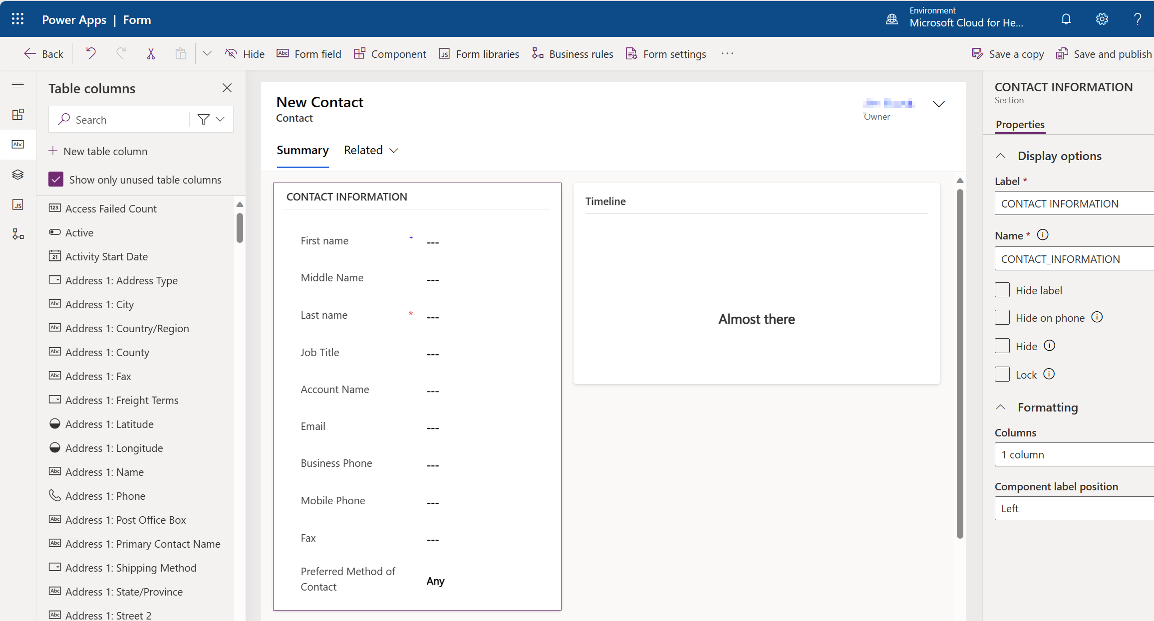 Screenshot of the Summary tab for deleting sections.