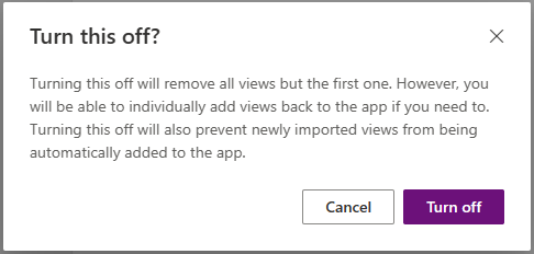 Screenshot of the Turn this off prompt.