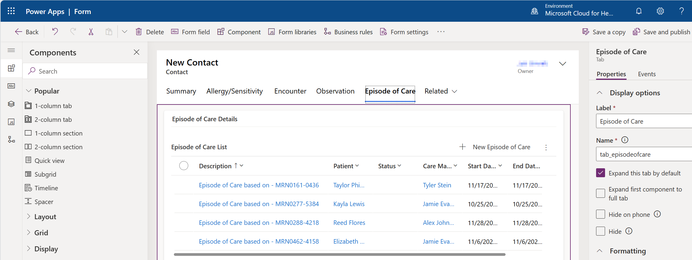 Screenshot of the updated form.