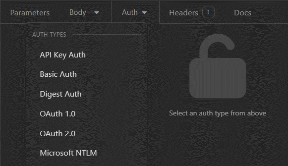 Screenshot of the Add a request option.