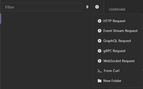 Screenshot of the new collection button.