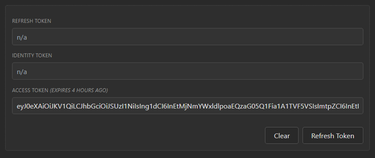 Screenshot of the token confirmation.