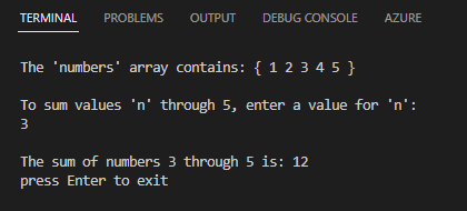 Screenshot showing the output after updating application logic.
