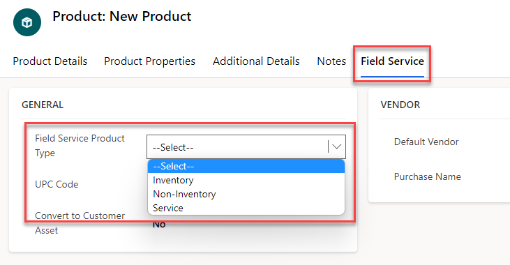 Screenshot of the General tab on the Work Order Type form, showing Incident Required set to Yes.