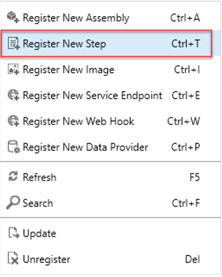 Screenshot of the Register New Step value under Register.